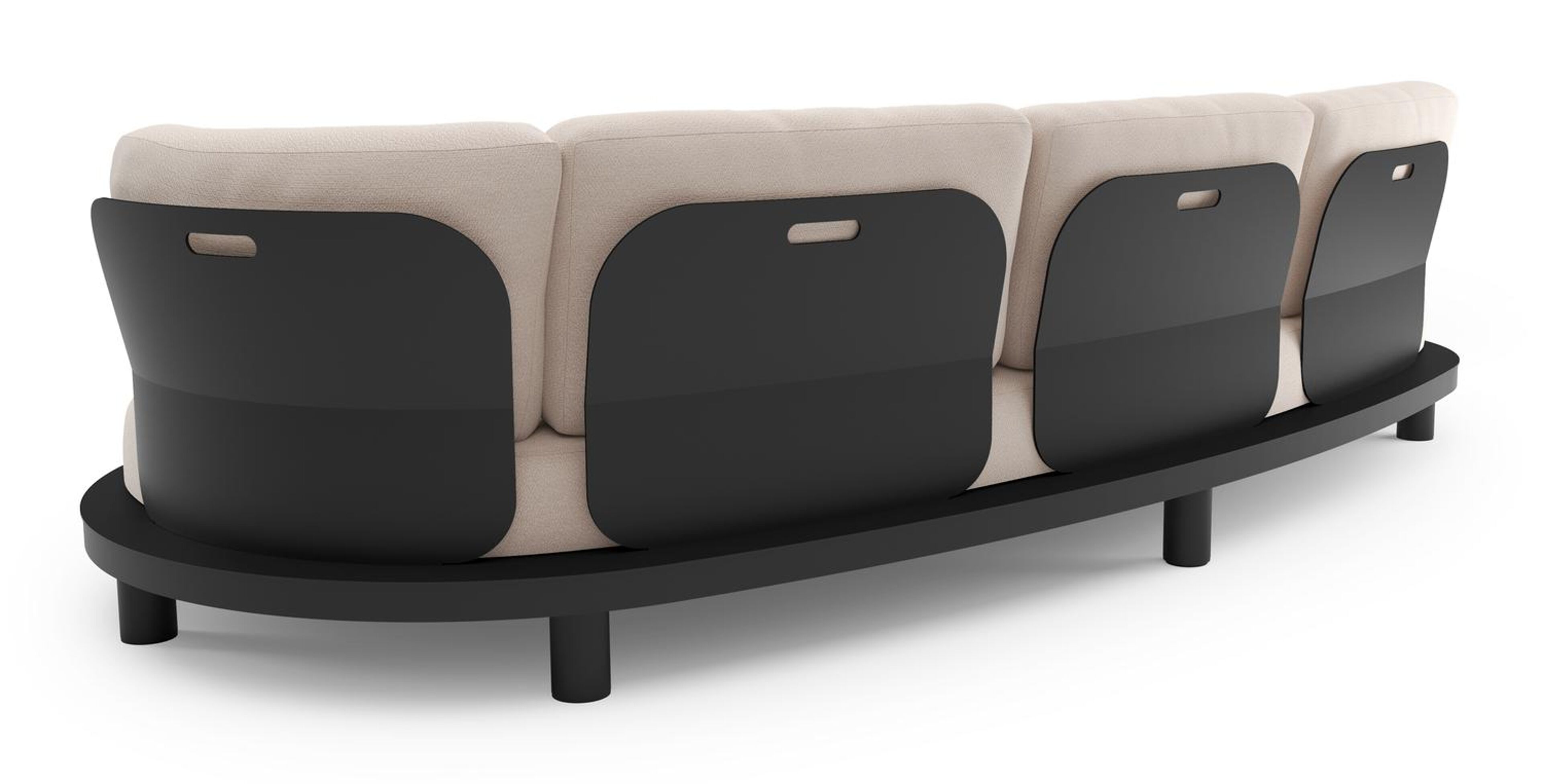 Donato loungebank in zwart aluminium met wander pilat all weather sunbrella® luxe kussen
