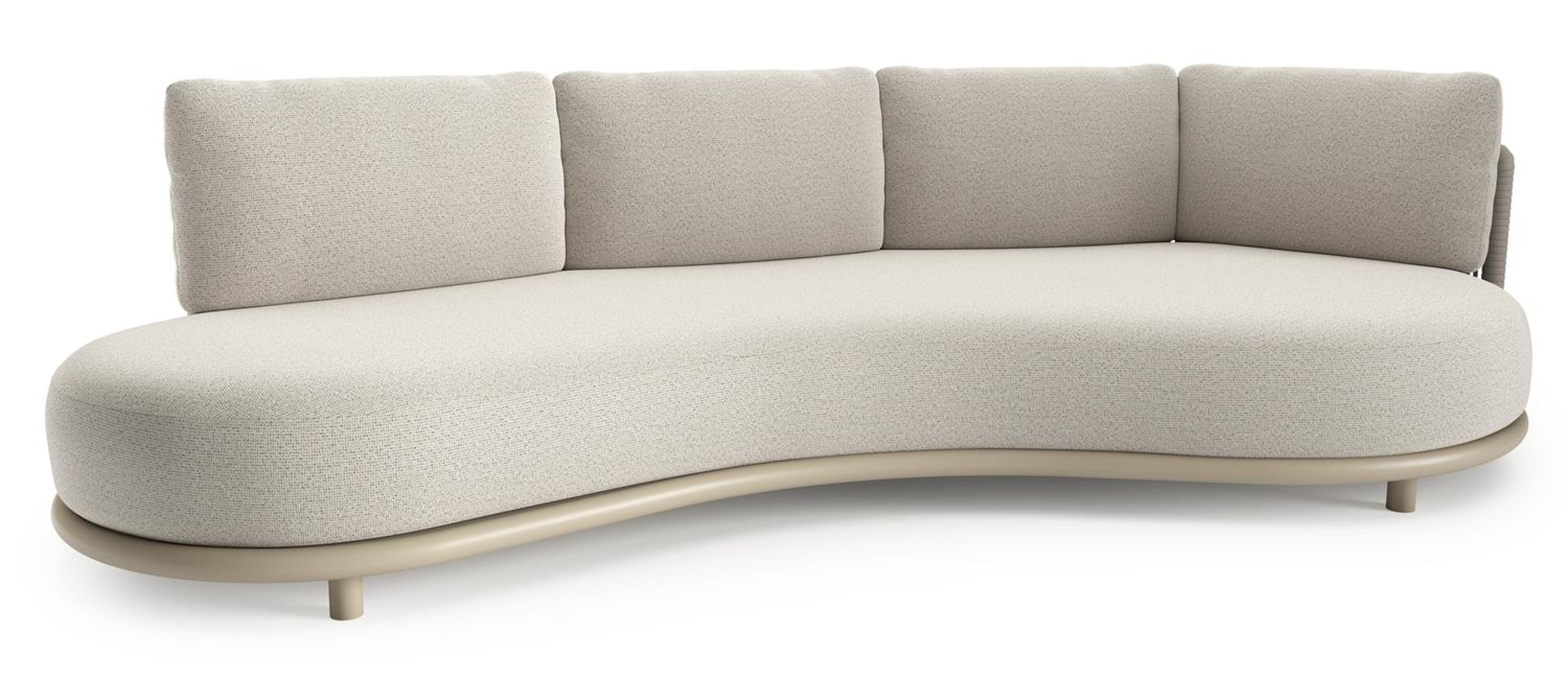 Lomano loungebank in beige aluminium met firenze natural all weather solica kussen