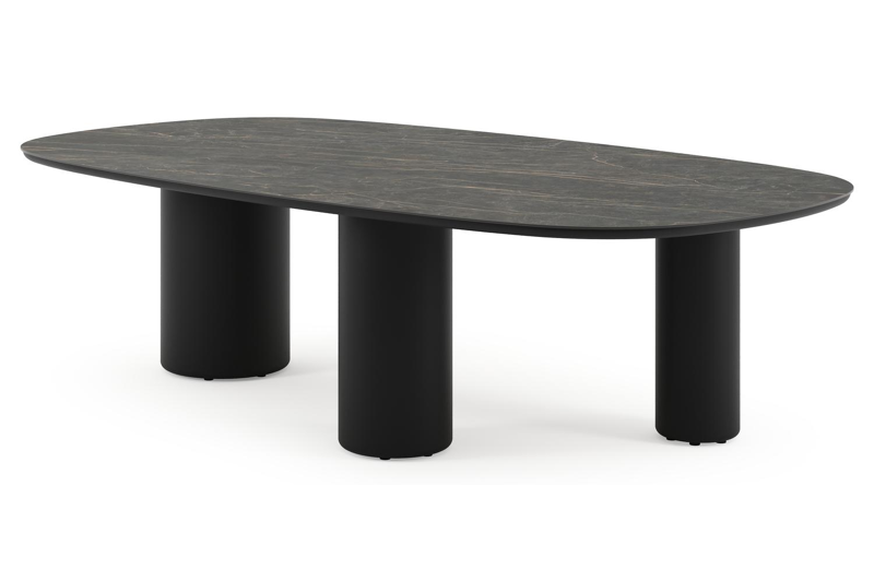 Amico tuintafel bombo xl in zwart aluminium en volkeramiek Black Obsession - L 270 x B 148 x H 73.5 cm