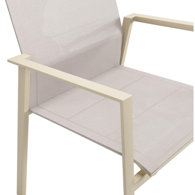 Cirello stapelbare tuinstoel in beige aluminium en beige single textilene