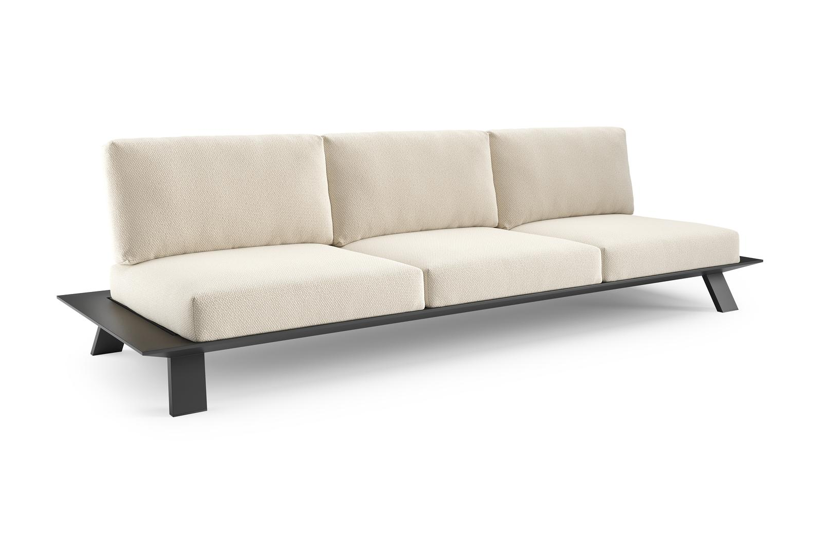 Cesano loungebank in zwart aluminium met althea off white all weather Cosytica kussen