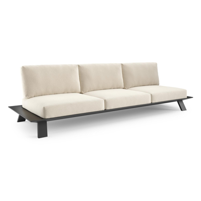 Cesano loungebank in zwart aluminium met althea off white all weather Cosytica kussen