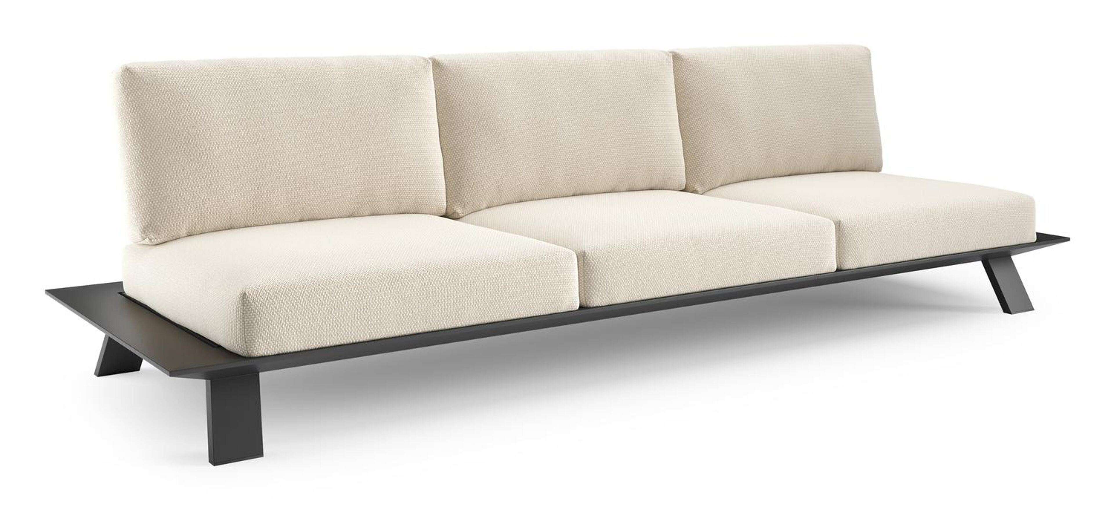 Cesano loungebank in zwart aluminium met althea off white all weather Cosytica kussen