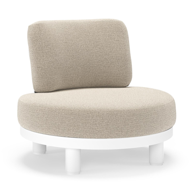 Donato loungestoel in wit aluminium met all weather cosytica Catania Sand kussen