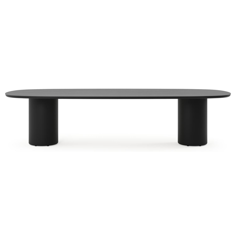 Amico tuintafel bombo in zwart aluminium en volkeramiek Basalt Black - L 320 x B 130 x H 73.5 cm