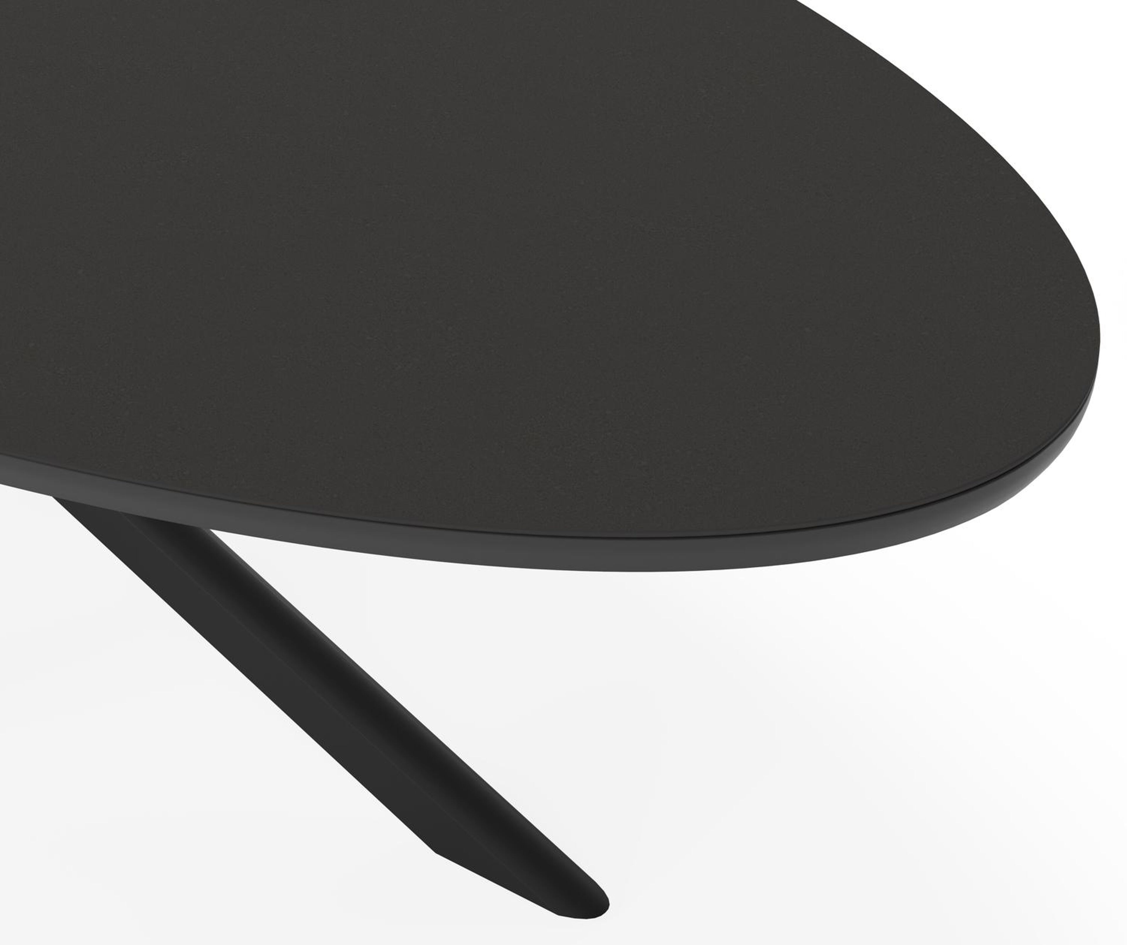 Ensemble de jardin Pamplona en aluminium noir et sintered stone notte minerale avec 10 chaises de jardin Gerona