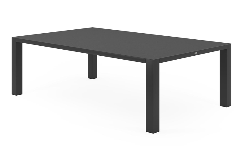 Nano tuintafel in zwart aluminium en volkeramiek nero black - L 240 x B 148 x H 75 cm