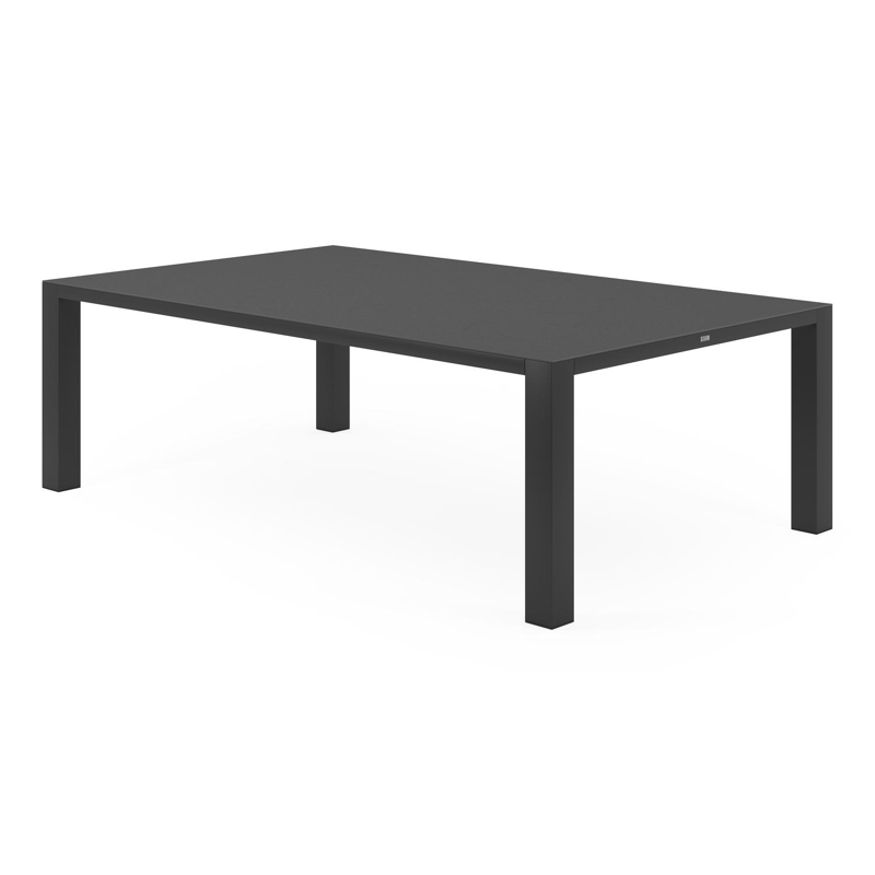 Table de jardin Nano en aluminium noir et céramique pleine nero black - Lg 240 x Larg. 148 x H 75 cm