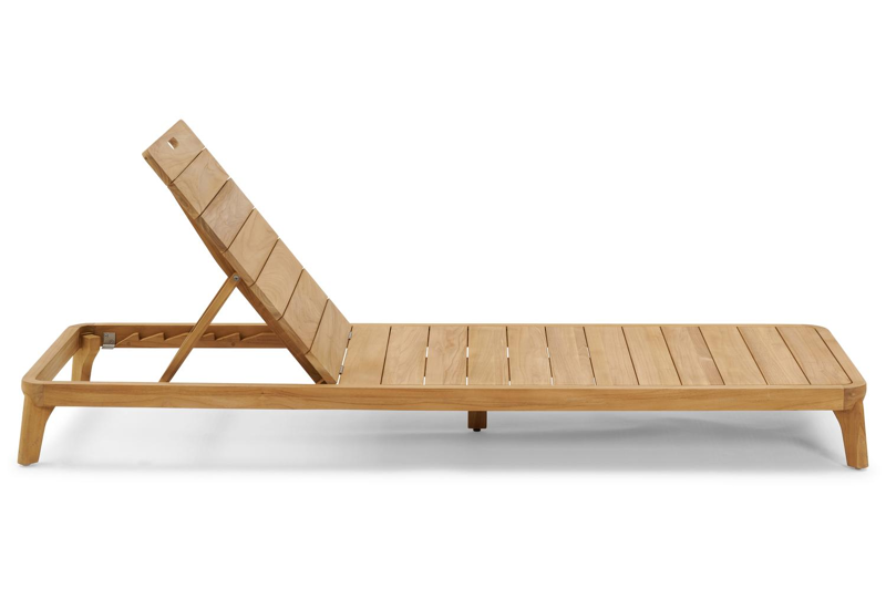 Orso verstelbaar ligbed in teak met althea off white all weather Cosytica kussen