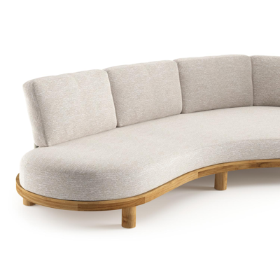 Donato loungebank in teak met tundra sand all weather sunbrella® luxe kussen