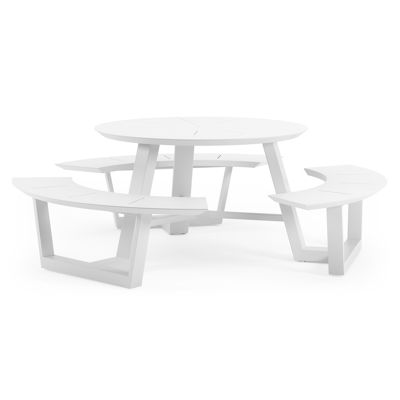 Rondino picknicktafel in wit aluminium - Dia. 207 cm