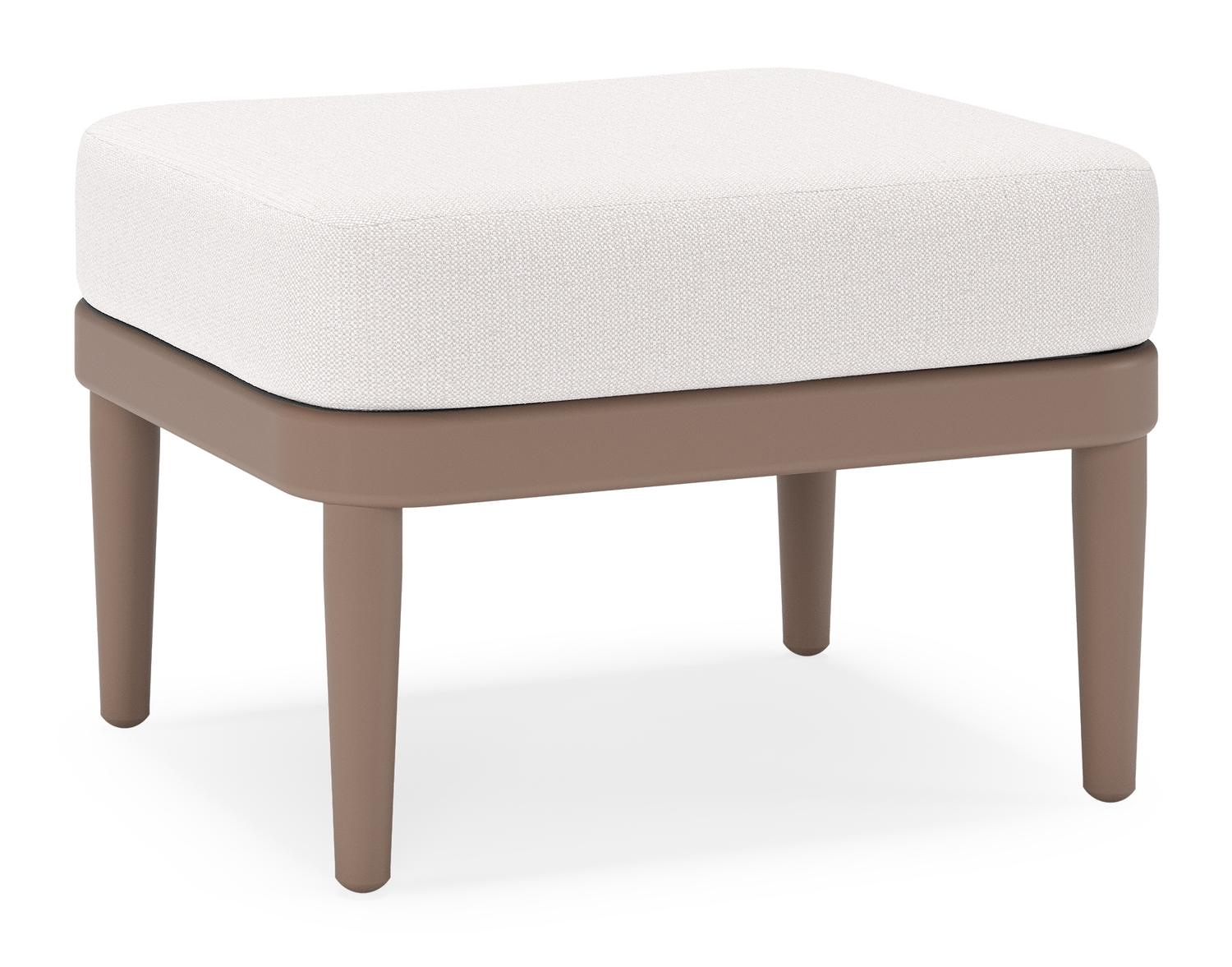 Orso poef in taupe aluminium met Savane Whisper all weather sunbrella® luxe kussen