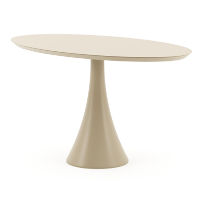 Fano tuintafel ovaal in beige aluminium - L 140 x B 80 x H 75 cm