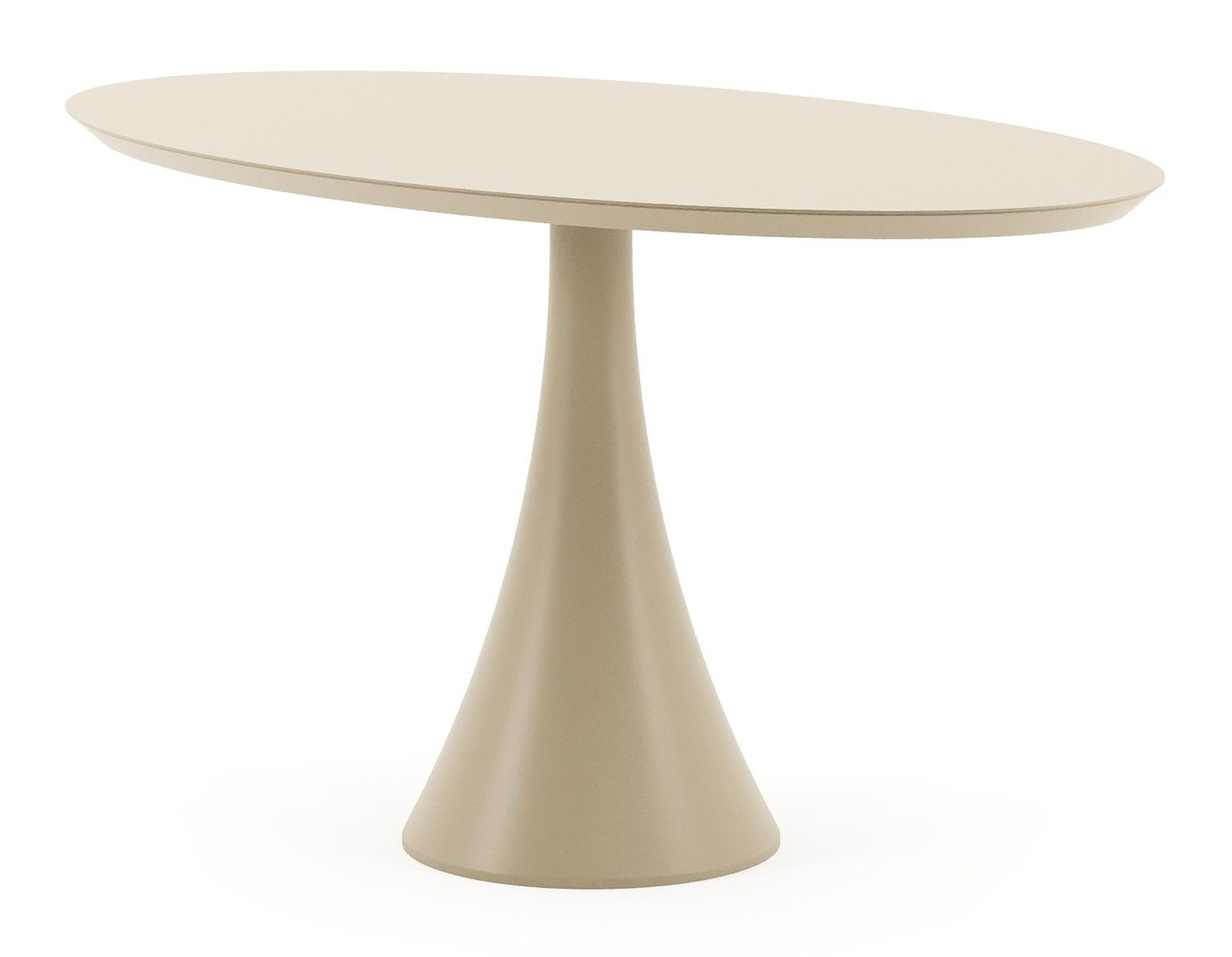 Fano tuintafel ovaal in beige aluminium - L 140 x B 80 x H 75 cm