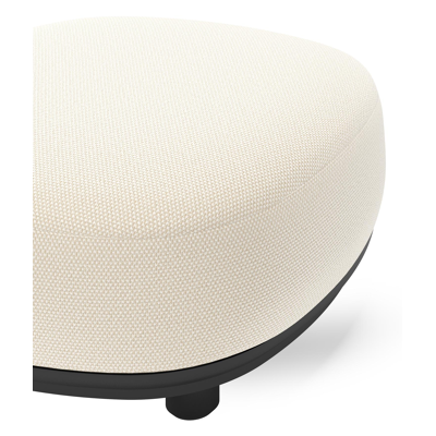 Vadelo poef in zwart aluminium met althea off white all weather cosytica kussen