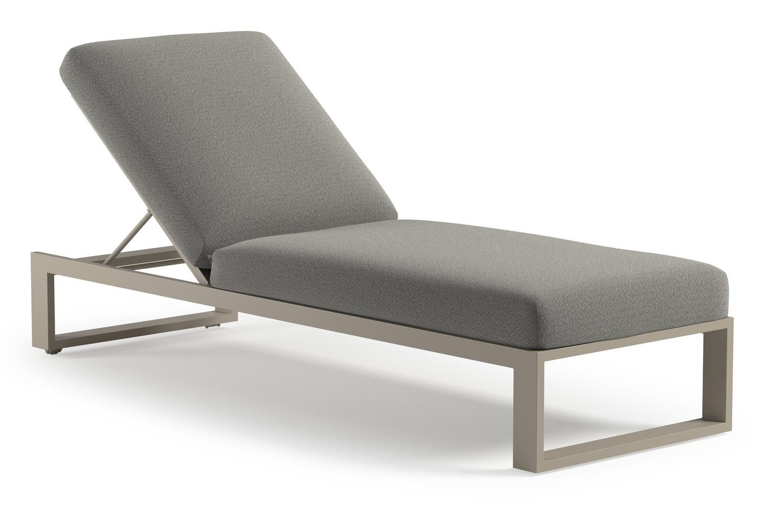 Verato verstelbaar ligbed in beige aluminium met savane tunder all weather sunbrella® luxe