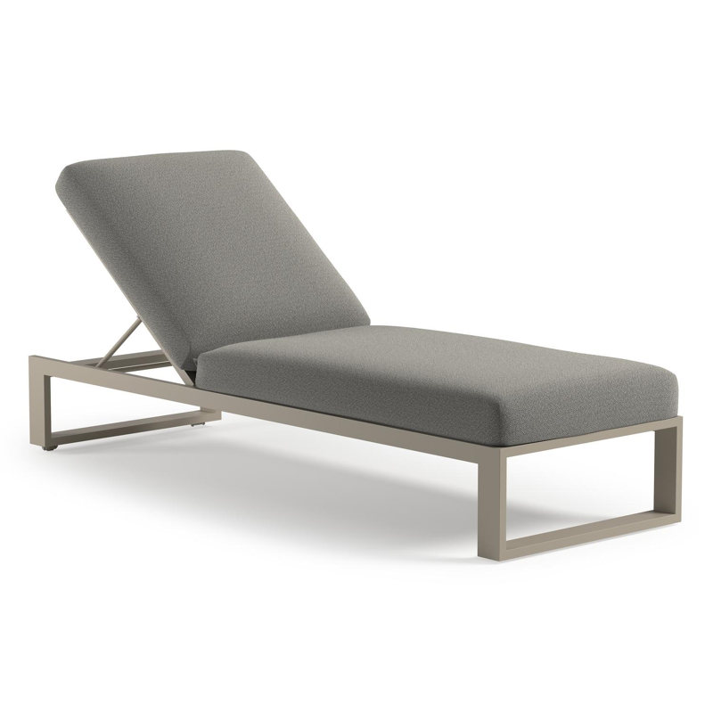 Verato verstelbaar ligbed in beige aluminium met savane tunder all weather sunbrella® luxe