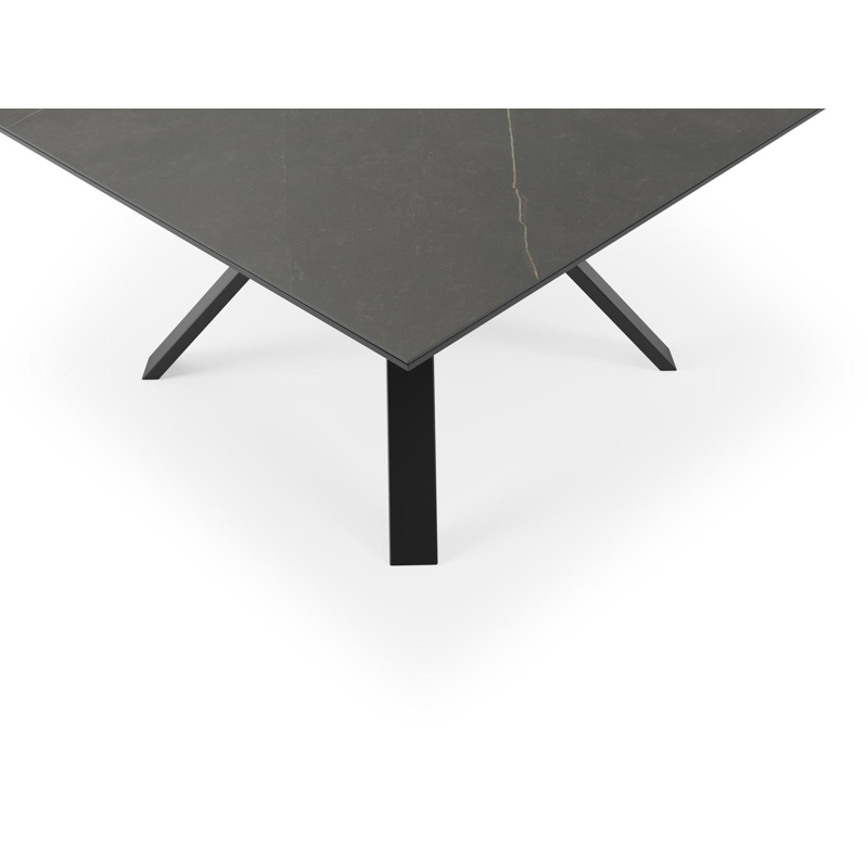 Cesano tuintafel in zwart aluminium en volkeramiek calatorao - L 148 x B 148 x H 74,5 cm
