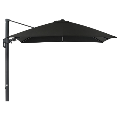 Rufina zweefparasol met tiltfunctie in zwart aluminium met zwart sunbrella® premium parasoldoek - L1 300 x L2 300 cm (zonder voet)