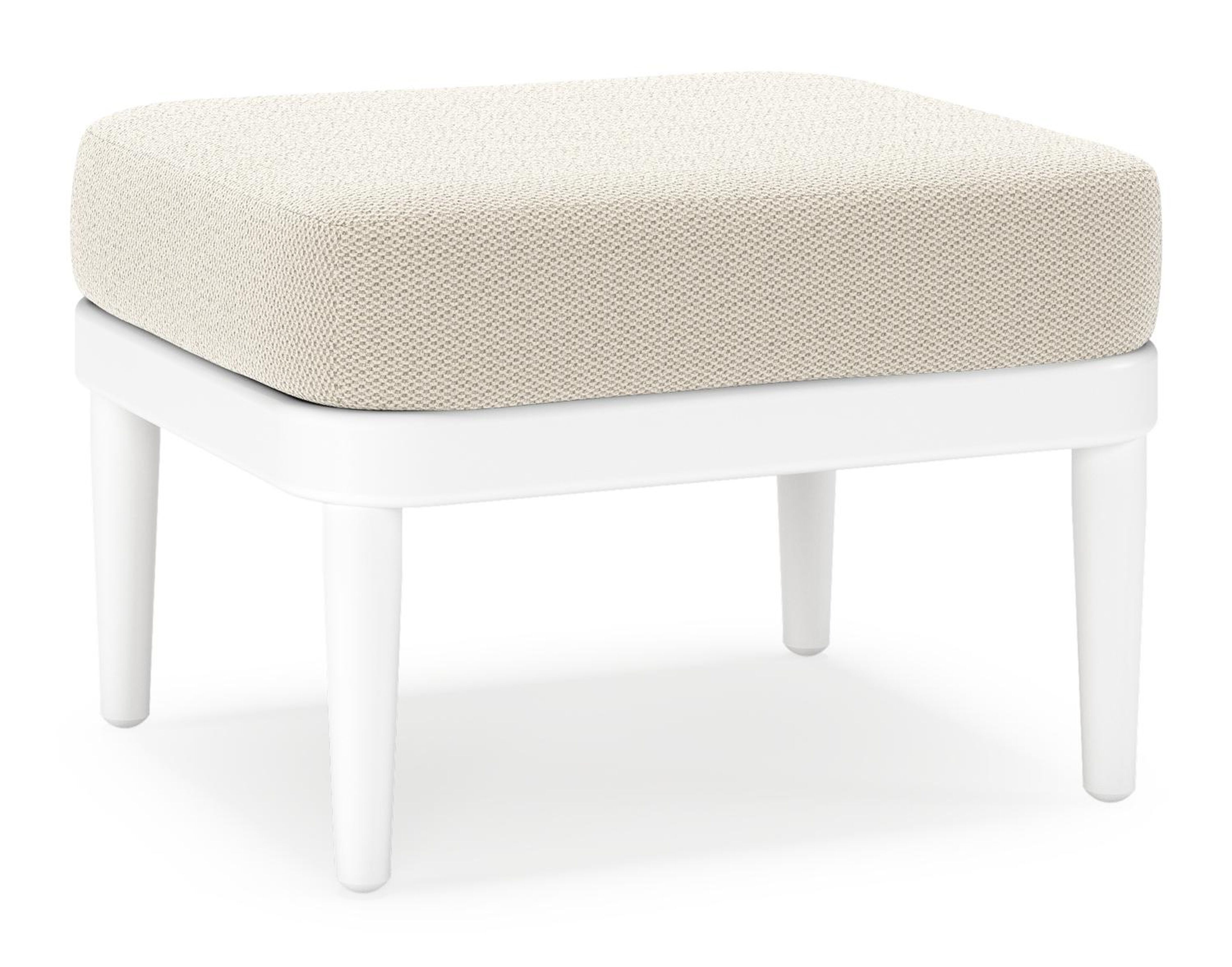 Orso poef in wit aluminium met Lopi Marble all weather sunbrella® luxe kussen