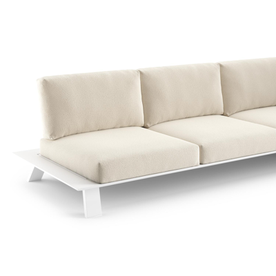 Cesano loungebank in wit aluminium met althea off white all weather Cosytica kussen