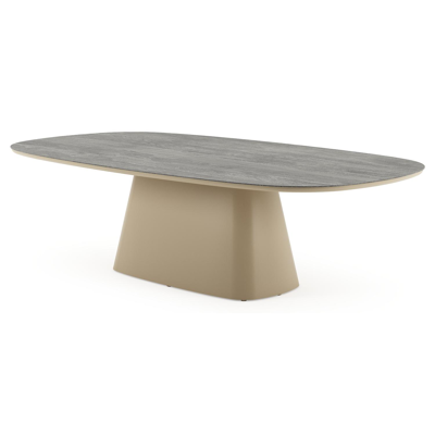 Amico tuintafel bombo xl in beige aluminium en volkeramiek Aspen Grey - L 270 x B 148 x H 73.5 cm