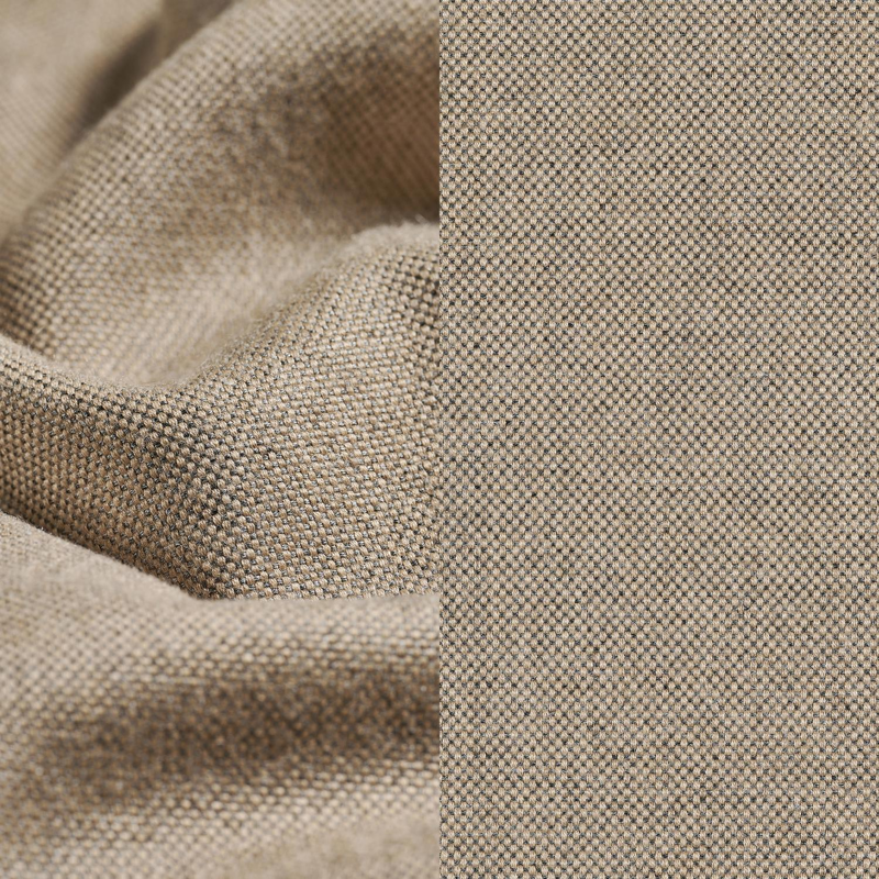 Verato poef in beige aluminium met natte heather grey all weather sunbrella® luxe kussen