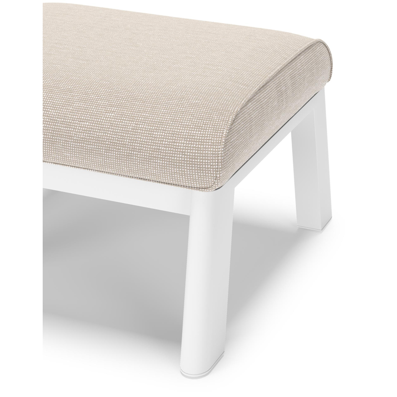 Cirello poef in wit aluminium met slow farafra all weather sunbrella® luxe kussen