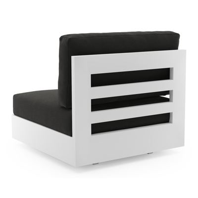 Como loungestoel in wit aluminium met natte sooty all weather sunbrella® luxe kussen