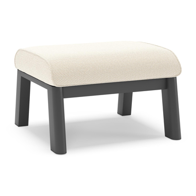 Pouf Cirello en aluminium noir et coussins en all weather cosytica althea off white