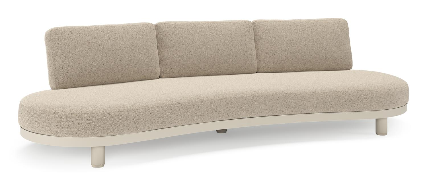 Canapé de jardin Donato en aluminium beige et coussins en all weather cosytica Marbella Beige