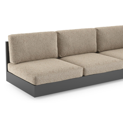 Como loungehoek in zwart aluminium met bora jungle all weather cosytica kussen