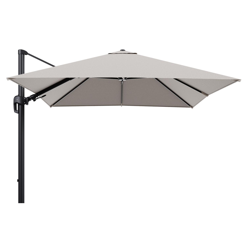 Rufina zweefparasol tiltfunctie in zwart aluminium en parasoldoek in All Weather Sunbrella® Luxe Slow Farafra - L1 300 x L2 300 cm (zonder voet)