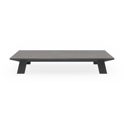 Cesano loungetafel in zwart aluminium en wulong volkeramiek - L 140 x B 80 x H 24 cm