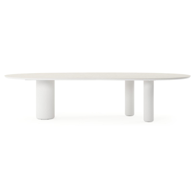 Amico tuintafel organisch in wit aluminium en volkeramiek Shilin - L 320 x B 120 x H 73.5 cm