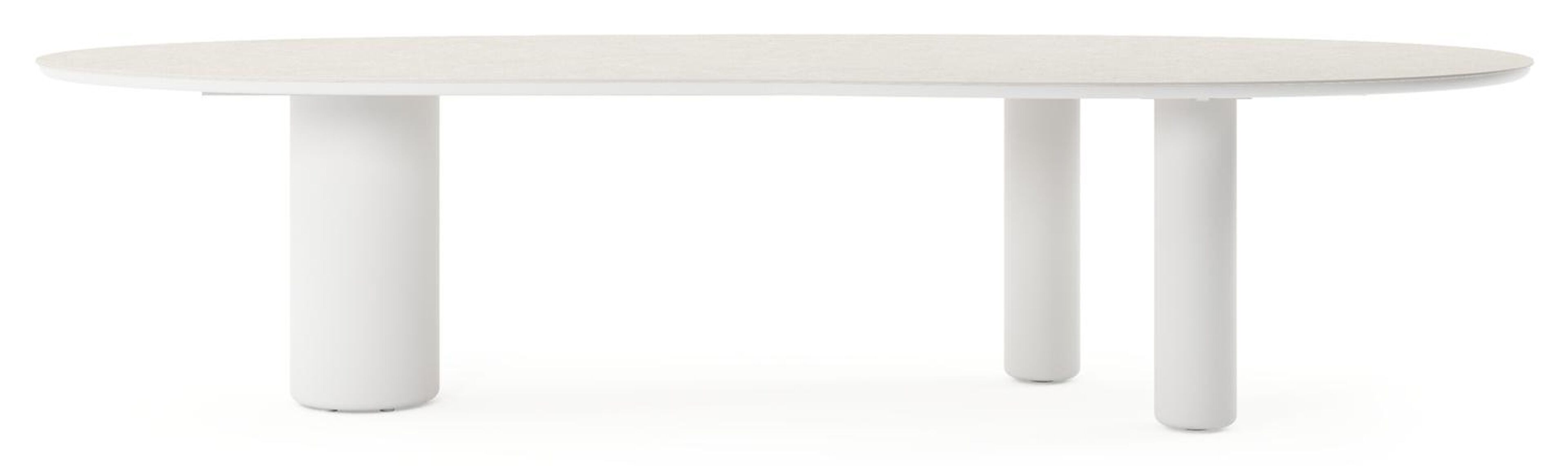 Amico tuintafel organisch in wit aluminium en volkeramiek Shilin - L 320 x B 120 x H 73.5 cm