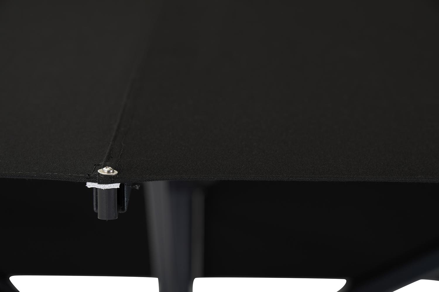 Solino staanparasol in zwart aluminium met zwart all weather sunbrella® premium parasoldoek - L1 400 x L2 400 cm (zonder voet)