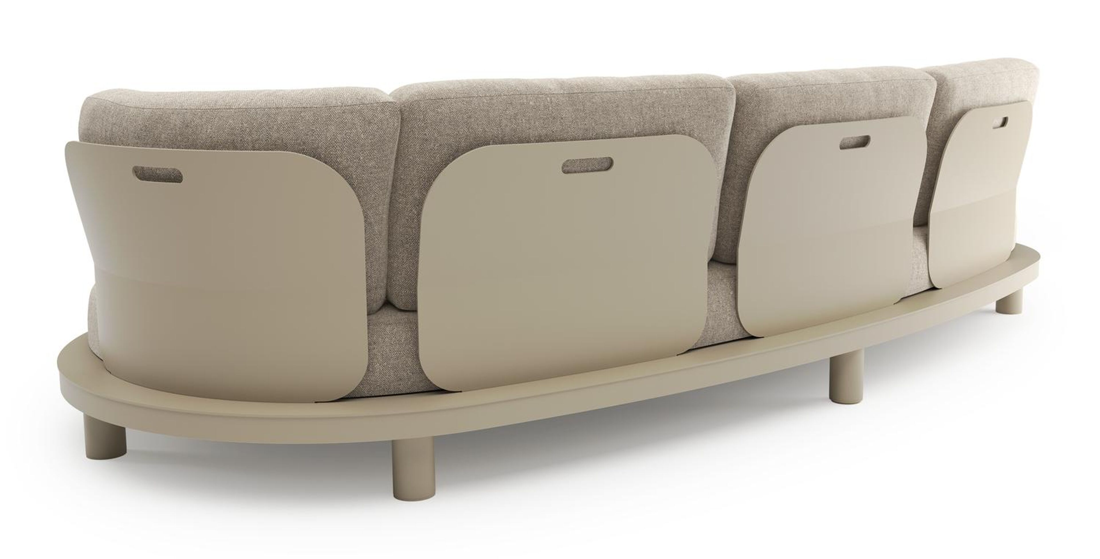Donato loungebank in beige aluminium met chartres pewter all weather sunbrella® luxe kussen
