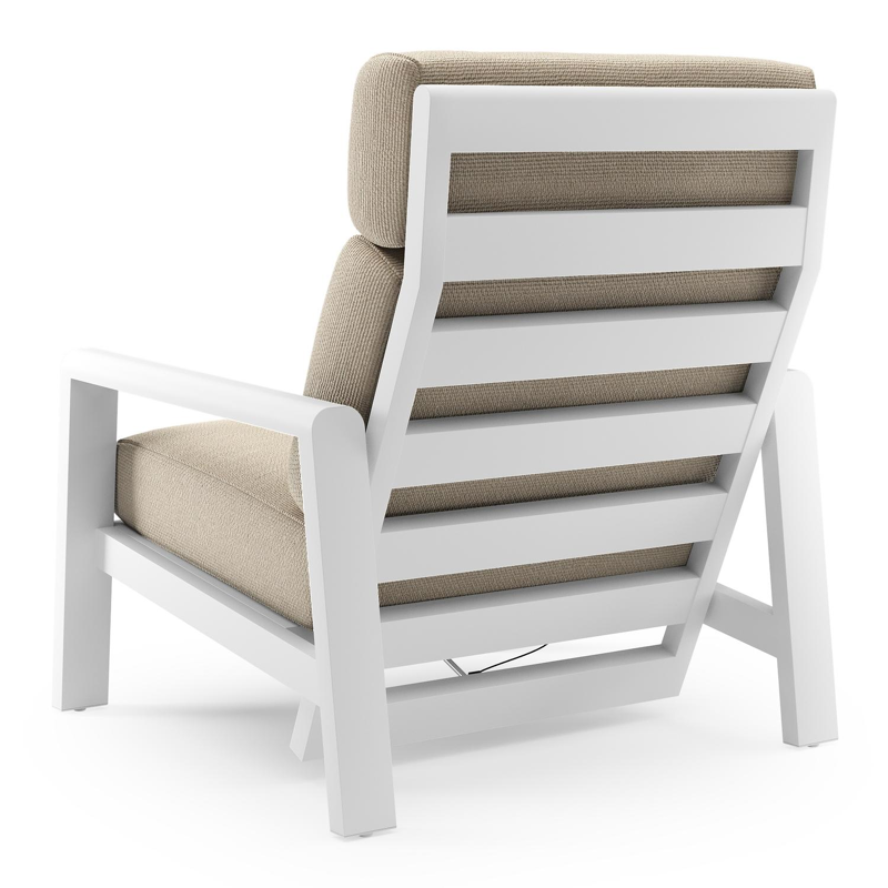 Cosenzo loungestoel in wit aluminium met althea chalk all weather cosytica kussen