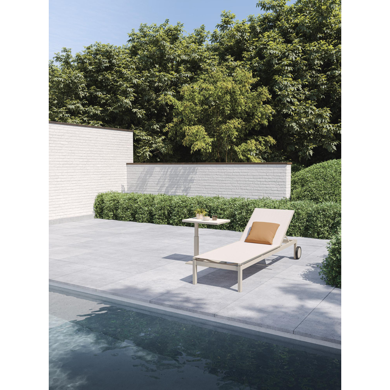 Caravelle verstelbaar ligbed in beige aluminium en beige single textilene