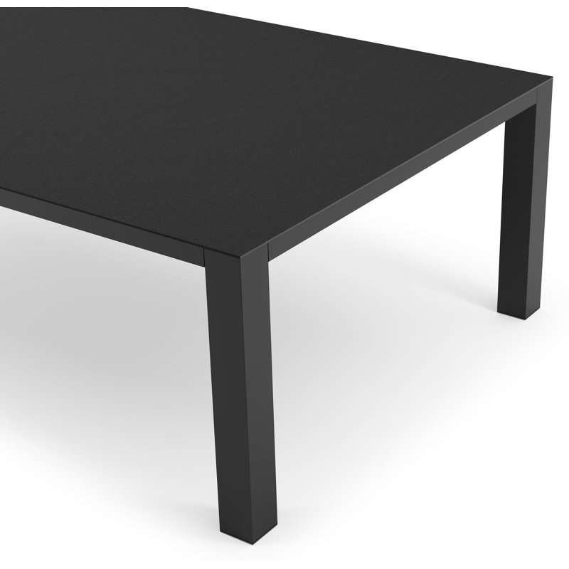 Table de jardin Nano en aluminium noir et céramique pleine nero black - Lg 240 x Larg. 148 x H 75 cm
