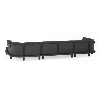 Donato loungehoek in zwart aluminium en met chartres pearl all weather sunbrella® luxe kussens