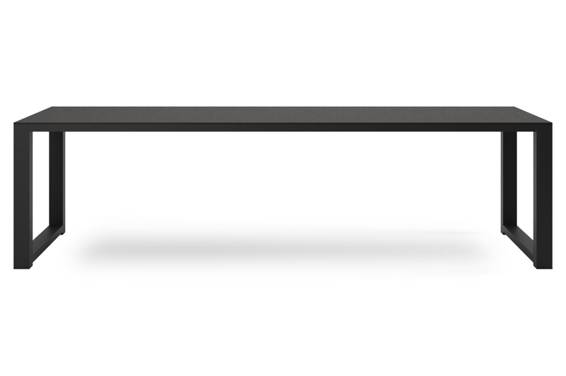 Livo tuintafel rechthoekig in zwart aluminium en sintered stone Notte minerale - L 270 x B 100 x H 73 cm