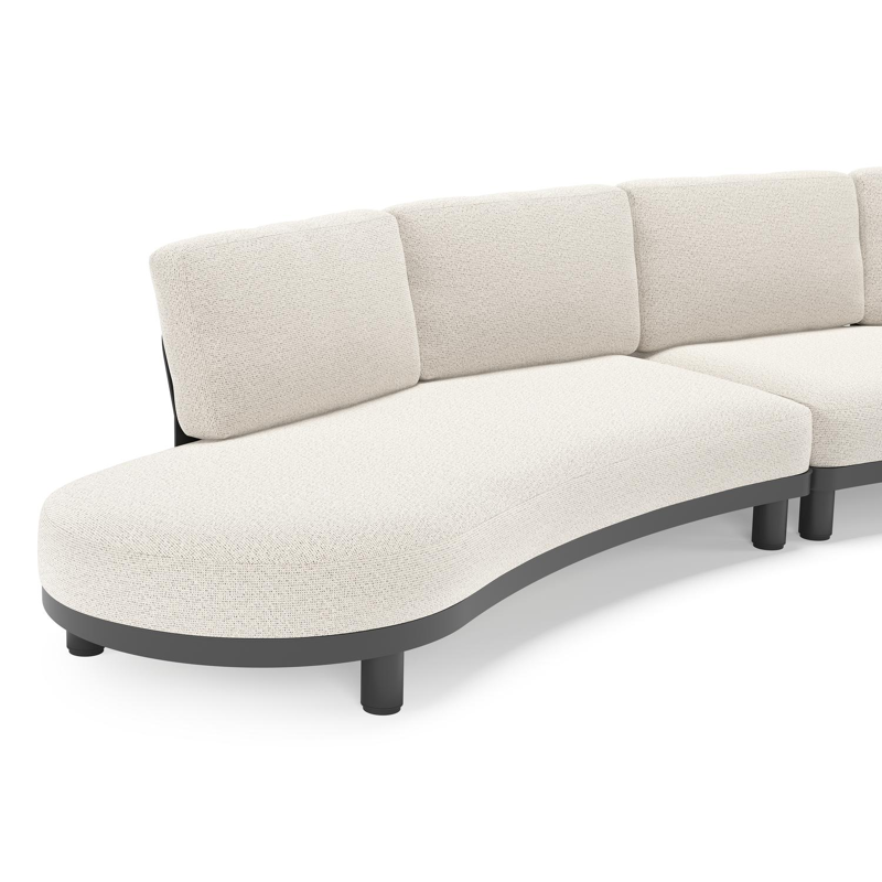 Donato loungehoek in zwart aluminium met all weather solica Firenze Natural kussen