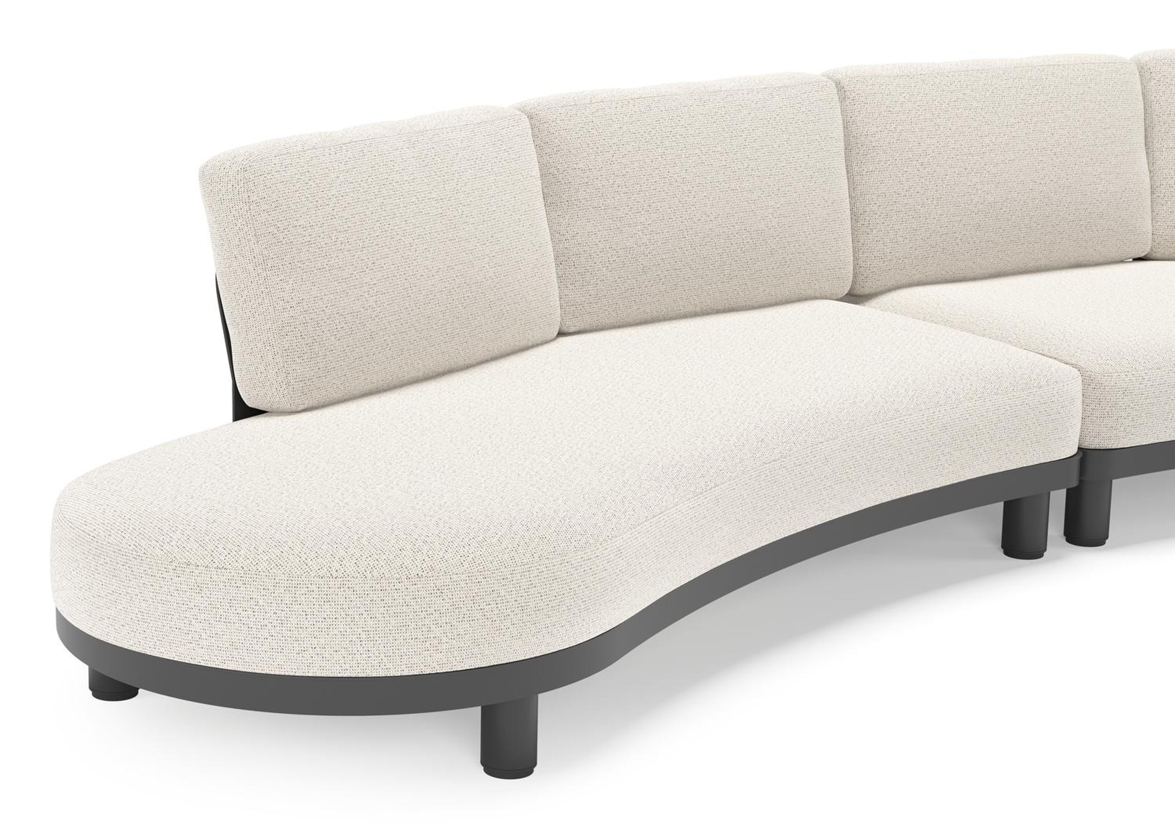 Donato loungehoek in zwart aluminium met all weather solica Firenze Natural kussen