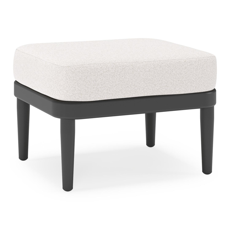 Pouf Orso en aluminium noir et coussins en all weather solica Ego Eggshell