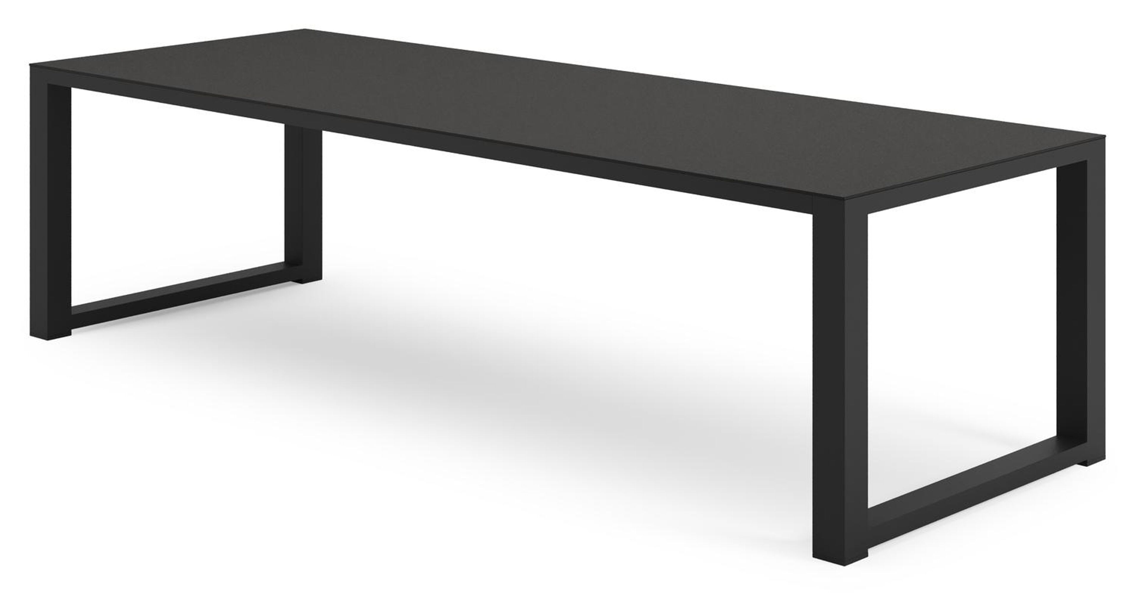 Table de jardin rectangulaire Livo en aluminium noir et sintered stone Notte minérale - L 270 x l 100 x H 73 cm