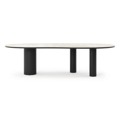 Organo tuintafel organisch in zwart aluminium en volkeramiek Rapolano L 280 x B 120 cm