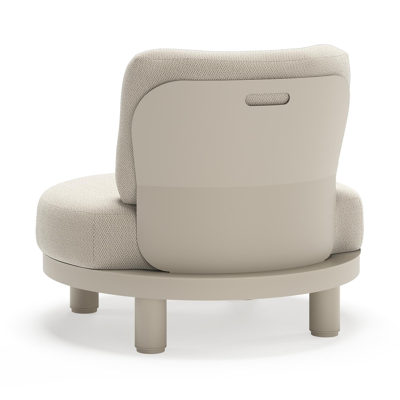 Fauteuil de jardin Donato en aluminium beige et coussins en all weather sunbrella® luxe Lopi Marble