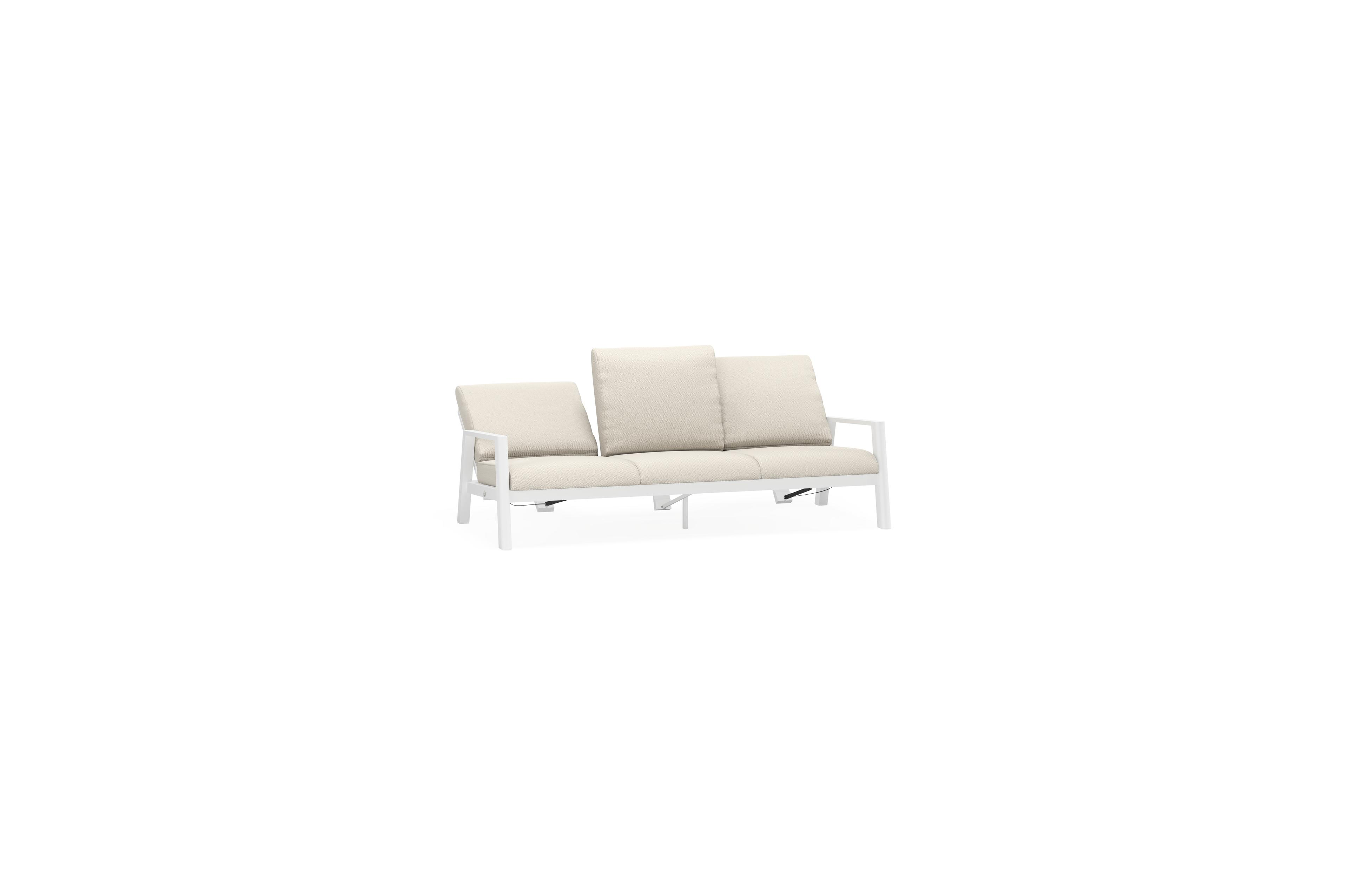 Cirello loungebank 3-zit in wit aluminium met lopi marble all weather sunbrella® luxe kussen
